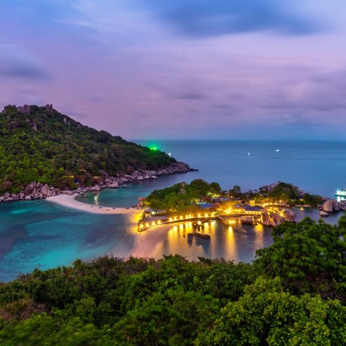 Beautiful viewpoint on Koh Nangyuan island, Surat Thani in Thailand.